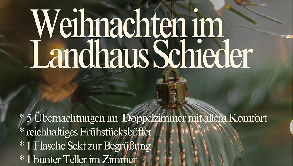 Weihnachten 2026 | Landhaus Schieder | Hotel | Restaurant