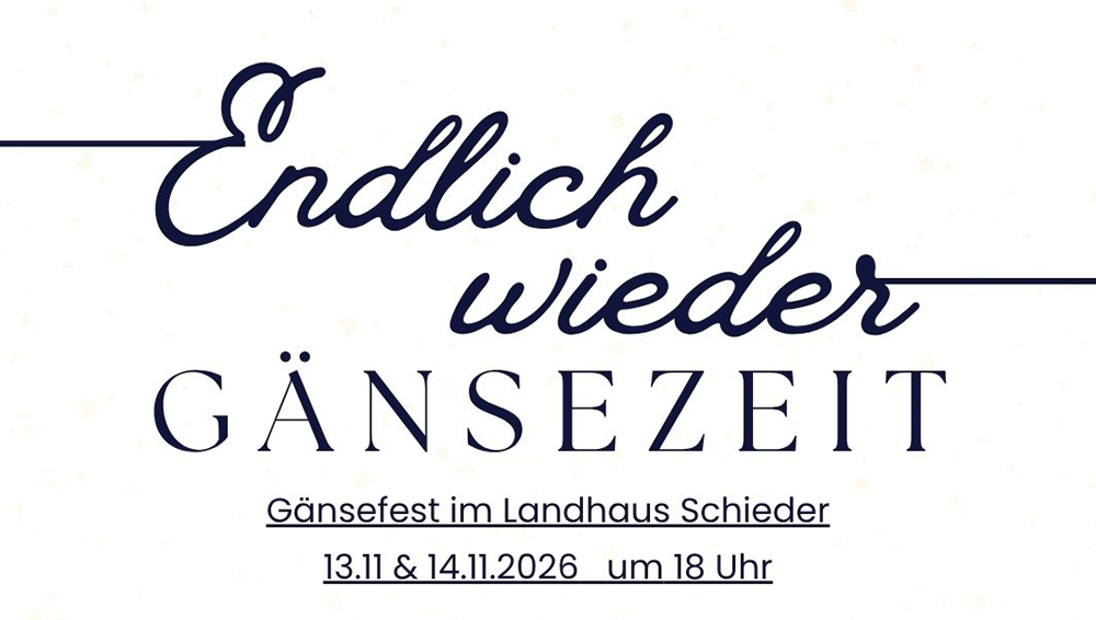 Gänsefest 2026 | Landhaus Schieder | Hotel | Restaurant Gänsefest 2026 | Landhaus Schieder | Hotel | Restaurant